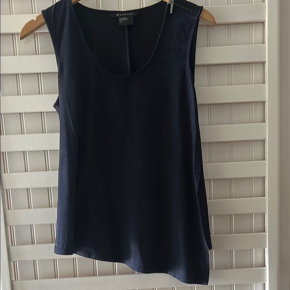 A/X Armani Exchange Blue Asymmetrical Tank Top